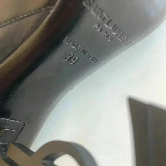 Yves Saint Laurent YSL OPYUM Booties Leather Black 39 9 Point Toe Ankle Boots - Picture 9 of 13